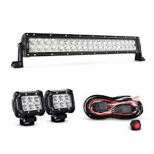 Nilight 22 Inch 120w Spot Flood Combo Led Light Bar 2pcs 4 Inch 18w Spot Led Driving Lights Off Road Wiring Harness 2 Years Warranty Walmart Com Led Driving Lights Led