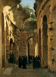A Hermit Praying In The Ruins Of A Roman Temple Museo Del Prado Good Friday Procession At The Coliseum In Rome 1864 Francisco Bushel Museum Of Fine Arts Gravina Alicante