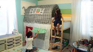 Ikea Kura Bed Tent With Curtain Youtube