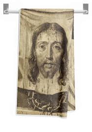 The Veil of Saint Veronica Bath Towel by Nicolas de Plattemontagne after  Philippe de Champaigne