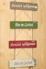 Hol dir noch heute die anleitung für das türschild und häkle los. Holzschild Bin Im Garten Willkommen Turschild Schild Mit Kordel Ebay