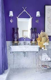 Purple Bathroom With A Coastal Twist Please Home Decor Purple Bathrooms Bathroom Decor