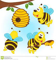 What buzzes, is black and yellow, and goes along the bottom of the sea? Bees Around A Hive Bee Illustration Bee Drawing Cartoon Bee