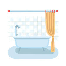 Red curtain, curtain light, red curtains transparent background png clipart. Bathroom Shower Interior In Flat Cartoon Vector Style With Open And Closed Shower Curtain Stock Vector Illustration Of Bath Curtain 91077150