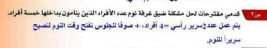 قدمي مقترحات لحل مشكله ضيق غرفه النوم عدد افرادها الذين ينامون بداخلها خمسه افراد موقع المحيط