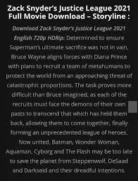 Zack snyder's definitive director's cut of justice league. Justice League Snyder Cut Full Movie Download In Hindi Filmyzilla