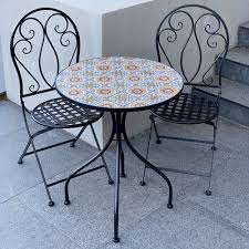 Pair with compatible bistro chairs for a complete, elegant dining experience. The Complete Garden 2 Seater Mosaic Siena Outdoor Bistro Set Reviews Temple Webster