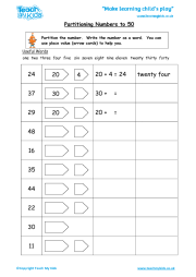 partitioning numbers to 50 teach my kids