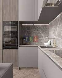 In a new york city townhouse designed by eve robinson associates, purple patterned wallpaper adds a pop of color to a white kitchen design. 41 Modern Grey Kitchen Ideas Grey Kitchen Kitchen Design Modern Kitchen