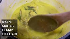 Coat the chicken pieces with the garlic, ginger, turmeric and salt. Dapur Maskulin Ayam Masak Lemak Cili Padi Youtube