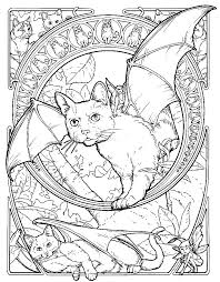 Halloween Bat Cats Cat Coloring Page Fairy Coloring Pages Animal Coloring Pages