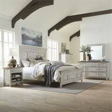 Your bedroom is an expression of who you are. Heartland Tallgrass Panel Bed 6 Piece Bedroom Set In Antique White Finish With Tobacco Tops By Liberty Furniture 824 Br Qpbdmn