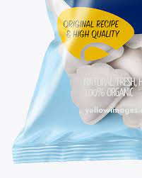 Download Plastic Bag With Frozen Pierogies Mockup In Bag Sack Mockups On Yellow Images Object Mockups