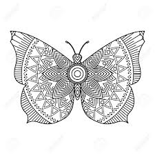 This coloring sheet is guaranteed to please your little nature lover. Hand Drawn For Adult Coloring Pages With Butterfly Monochrome Royalty Free Cliparts Vectors And Stock Illustration Image 94018864