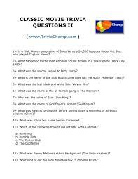 Unlike ice breaker questions, fun trivia questions have a definite right answer, which makes them great for quizzes. Classic Movie Trivia Questions Ii Trivia Champ