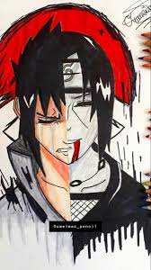 Sasuke And Itachi Drawing In 2020 Naruto Painting Itachi Uchiha Art Naruto Sketch