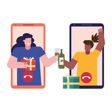 5 out of 5 stars (10,847) sale price $5.09 $ 5.09 $ 5.99 original price $5.99 (15% off) favorite add to. Young Women Celebrating With Wine And Gifts In Smartphone 1870203 Vector Art At Vecteezy