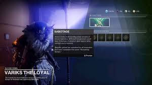 Each faction in new world has five ranks, each unlocking new items you can. How To Get And Complete Sabotage Quests From Variks In Destiny 2 Gamepur