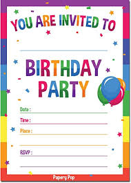 Printing your invitation is no exception. Amazon Com 30 Birthday Invitations With Envelopes 30 Pack Kids Birthday Party Invitations For Boys Or Girls Rainbow Health Personal Care