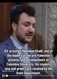 NEW: Columbia University Pro-Palestine Protester and recently graduated  student Mahmoud Khalil, has allegedly been detained by Department of  Homeland Security in NYC. According to his press release, ...