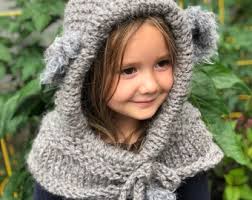 Knitted Koala Hoodie Pattern Chunky Knit Hoodie Pattern- Knitting Pattern  Bear Hoodie for Kids-super Bulky Yarn Oversized Hoodie