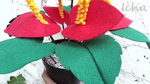 Selanjutnya anda dapat memotong kain tersebut berbentuk spiral. Bunga Anthurium Kain Flanel Felt Anthurium Flower Diy Video Dailymotion