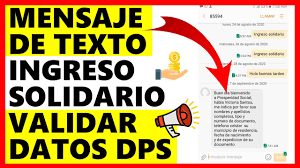 El departamento para la prosperidad social informó que este 16 de noviembre comienza la entrega del octavo bono. Mensaje De Texto Ingreso Solidario Validar Datos En Prosperidad Social Escuche Youtube