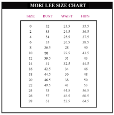 Wedding Dress Size Chart Mori Lee Wedding