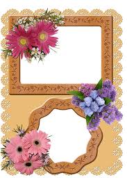 Cool Lacy Border Double Photo Frame With Flower Decorations Cute Wallpaper Backgrounds Cute Wallpapers Frame