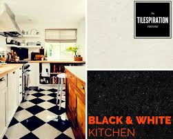 Black And White Kitchen Floor Tiles Design Polished Vitrified Tiles Kajaria Black And White Kitchen Floor Option White Kitchen Floor Flooring Options Black White Kitchen