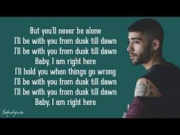 Dusk Till Dawn Zayn Ft Sia Lyrics Youtube Sia Lyrics Dusk Till Dawn Lyrics