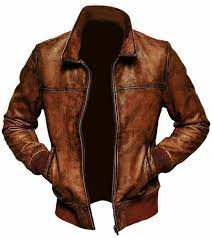 Sponsored Ebay Distressed Brown Leather Jacket For Men Biker Retro Motorcycle S Cafe Racer Leather Jacket Brown Leather Jacket Men Distressed Leather Jacket