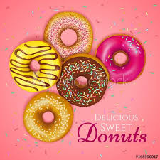 Hot cross buns day flyer; Realistic Donuts Illustration Flyer Design Inspiration Donuts Illustration