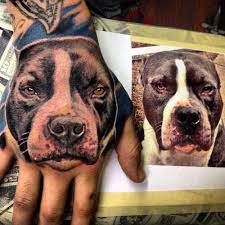 Realistic Portrait Tattoos Inked Magazine Dog Tattoos Pitbull Tattoo Dog Portrait Tattoo