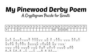Challenge your 4th grade and older children with these disney movie themed cryptogram puzzles for kids. 4 Fun And Free Pinewood Derby Printable Activities Cub Scout Ideas
