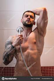 Portrait Naked Man Taking Shower Bathroom Male Hygiene Routine Sexy Stock  Photo by ©Tverdohlib.com 645706588