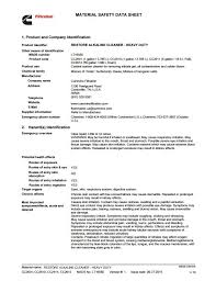 A safety data sheet (sds), material safety data sheet (msds), or product safety data sheet (psds) is a document that lists information relating to occupational safety and health for the use of various substances and products. Safety Data Sheets Sds Cummins Filtration
