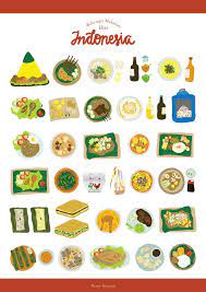 Indonesian Food Illustration On Behance Indonesian Food Food Illustrations Cute Food Drawings