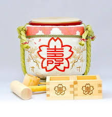 mini sake barrel handmade kagami biraki party set spring sakura made in japan takaski com bảng hiệu