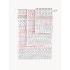 Get 5% in rewards with club o! Grey And Pink Patterned Cotton Towel Range Home George At Asda
