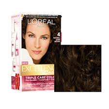 Loreal Paris Excellence Creme Hair Color 4 Natural Dark Brown Triple Care Colour Loreal Paris Loreal Hair Loreal Hair Color