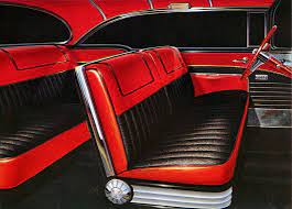 Classic Car Art 1956 Buick Roadmaster Car Upholstery Custom Car Interior Leather Car Seats