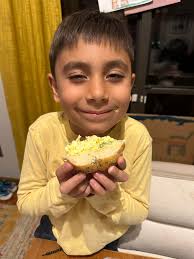 Breakfast with pretzel bagel bites and eggs