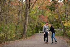 In spring, hikers can see an abundance of spring azure butterflies flying low to the ground, and mourning cloak butterflies emerging from tree hollows. Belmont Lake State Park Engagement Photos Lotus Wedding Photography