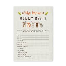 Give each player one bottle and see who finishes here is another free printable baby shower game to keep your guests busy. Free Printable Woodland Baby Shower Game Who Know S Mommy Best Woodland Baby Shower