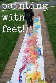 Painting With Feet Homegrown Friends Art Activities Fun Activities Messy Art