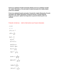 Si se arata ca numita formula lui wallis. Pdf Formule De Derivare Tabel Al Derivatelor Unor FuncÅ£ii Elementare Iorga Romeo Academia Edu