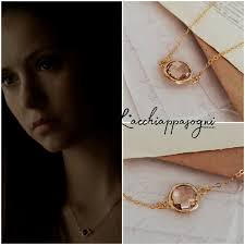 Vampire diaries necklaces & pendants elena gilbert necklace. The Vampire Diaries Elena Gilbert Peach Connector Necklace Etsy
