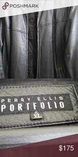 Men S Leather Jacket Men S Leather Jacket Car Coat By Perry Ellis Portfolio Size Extra Large Perry Ellis Ja Leather Men Men S Leather Jacket Leather Jacket Men