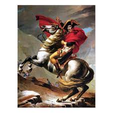 Napoleon Crossing The Alps Postcard Zazzle Com Napoleon Painting Classic Canvas Art Art History